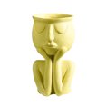thumbnail image 2 of HEVIRGO Human Think Face Ceramic Home Plants Flower Pot Vase Planter Tabletop Decoration,Yellow, 2 of 10