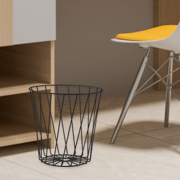 Danhjin Trash Can Metal Meshround Garbage Can Trash Can Garbage Can Wastebaskets for Bathroom Bedroom Office Kitchen Small Space Living Trash Bin