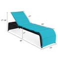 thumbnail image 3 of Costway Chaise Longue Inclinable en Rotin pour Patio, Dossier Réglable, Coussinée, Turquoise, 3 of 10