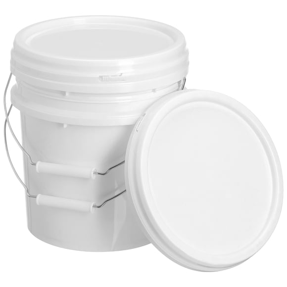 Milisten 2pcs White Plastic Water Bucket Home 5L Bucket Portable Plastic Bucket with Handle