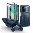 thumbnail image 1 of Dexnor for Samsung Galaxy A26 5G Phone Case, [2 Front Frame] [Bulit-in Slide Camera Cover & Kickstand] Heavy Duty Military Grade Protection Shockproof Case with Screen Protector, 6.7 inch Blue, 1 of 7