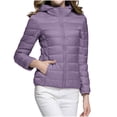 thumbnail image 3 of WRKEKC Lightweight Hooded Parka for Women, Solid Color Long Sleeve Full Zip Coat with Secure Pockets and Ribbed Cuffs, Transitional Season Layer Purple 4XL, 3 of 7
