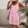 thumbnail image 3 of Ovzne Robes pour Femmes Robe d'Été Robe d'Été Décontractée pour Femmes Mode Imprimée Poche Sans Manches Robe à Col en V Robe de Vacances Imprimée Liquidation, 3 of 5