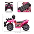 thumbnail image 3 of Aosom VTT 6 V pour Enfants avec Musique, Voiture à 4 Roues à Batterie, Rose, 3 of 10