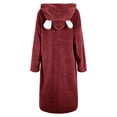 thumbnail image 5 of AherBiu Womens Robes Lightweight Fuzzy Fleece Warm Midi Bathrobe Soft Plush Belted Robe with Hood, 5 of 5