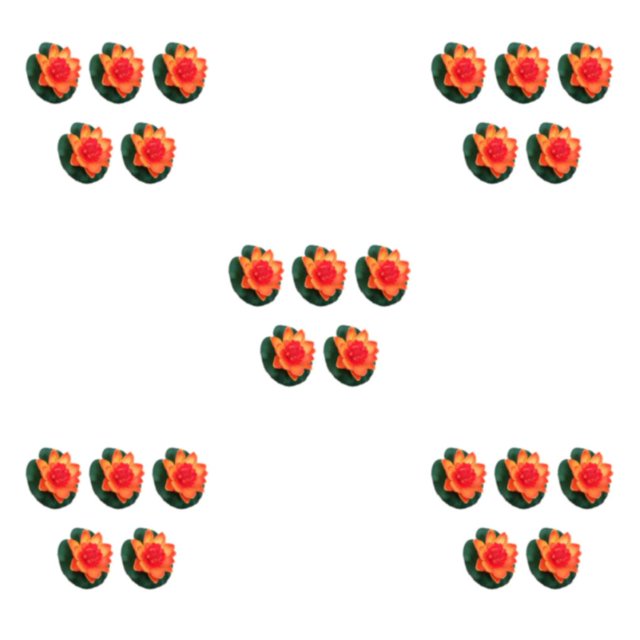 Maytalsory 5pcs Artificial Float Lotus Flowers Elegant Low Maintenance Realistic Appearance sunset red 5Set