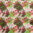 thumbnail image 1 of oneOone Velvet Green Fabric Writing Abstract Texture With Text Sewing Material Print Fabric By The Yard 58 Inch Wide, 1 of 4
