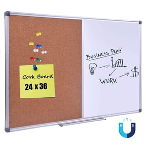 DexBoard 36 x 24 Inch Cork / Dry Effase Combo Board, Présentation magnétique tableau blanc / tableau combiné de bulle