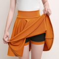 thumbnail image 4 of LNGOOR Jupe Patineuse Mini Plissée Extensible Décontractée pour Femmes avec Shorts Basique Polyvalente Taille Haute, 4 of 5