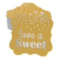 thumbnail image 1 of Inkdotpot Pack Of 50 Love Is Sweet Wedding Paper Tags DIY Craft Bracket Shape Real Silver Foil Hang Tags, 1 of 1