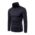 thumbnail image 2 of FOCUSNORM Chemise Tricotée Décontractée pour Homme Manches Longues Col Haut Chandail de Fête Décontracté, 2 of 5