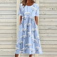 thumbnail image 2 of EQWLJWE Robes pour Femmes 2023 Grande Taille Mode Femmes Été Imprimé Décontracté Col Rond Manches Courtes Vacances Poches Robe Liquidation Robes pour Femmes, 2 of 6
