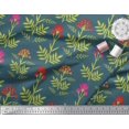 thumbnail image 2 of Soimoi Silk Fabric Leaves & Floral Artistic Print Sewing Fabric Yard 42 Inch Wide, 2 of 5