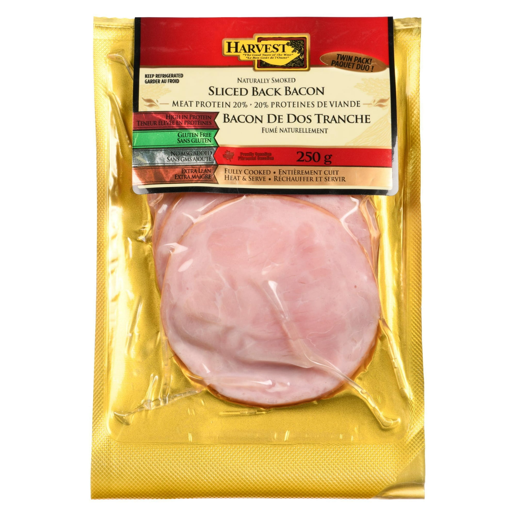 Harvest Meats Extra Maigre Bacon de Dos Tranché 250 g x 2
