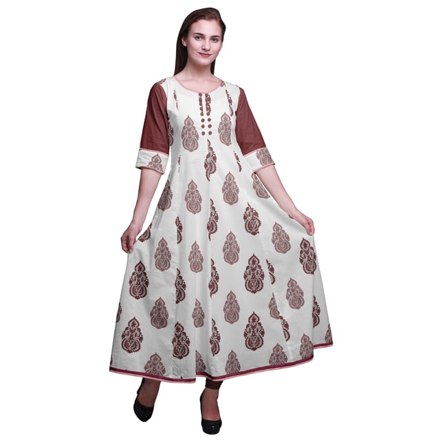 Bimba Anarkali Kurta Imprimée Longue Robe Maxi IndianKurtisFor Femmes Tenue de Fête