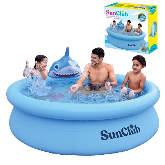 Baby Shark 3D  Spray Pool with water fountain Outdoor Swimming Pool 6.2ft x 1.5ft