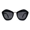 thumbnail image 3 of Womens Angry Eyebrow Line Exposed Lens Cat Eye Sunglasses All Black, 3 of 4