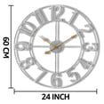 thumbnail image 3 of Sorbus Large Metal Numerical Wall Clock for Living Room Decor (Silver, 24" Diameter), 3 of 7