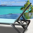 thumbnail image 4 of Domi Ensemble de 2 Chaises Longues en Aluminium, Fauteuils Inclinables de Piscine Réglables avec Roues, Textilène Toutes Saisons pour Patio, Terrasse, Cour Arrière, Bleu Lac, 4 of 7