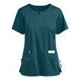 thumbnail image 3 of RKSTN Women's Short Sleeve V-Neck Pocket Care Workers Tops, 3 of 4
