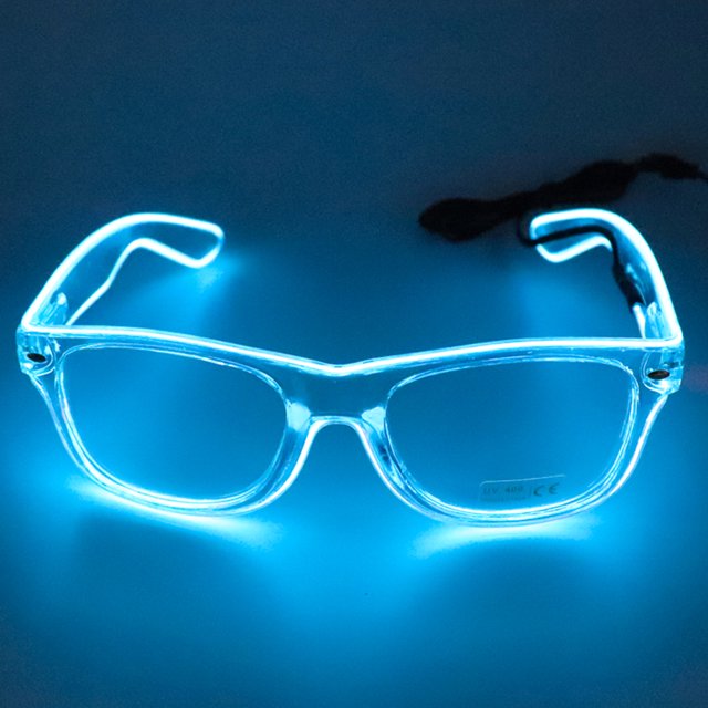 Yeacher LED Glasses 10 Colors Optional Light Up El Wire Neon Rave Glasses Twinkle Glowing