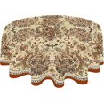 thumbnail image 1 of Nappes Paisley, Nappe Paisley Brune Figurée Ronde 60 x 60, Nappe Bohème Résistante aux Plis et Lavable, Parfaite pour le Souper en Cuisine, Fête, Réunion de Famille, Souper Festif, 1 of 5