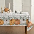 thumbnail image 1 of Fall Tablecloth 60x84 Inch Rectangular, Thanksgiving Autumn Harvest Orange Pumpkin Buffalo Plaid Table Cover for Party Picnic Dinner Decor, 1 of 5