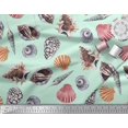 thumbnail image 2 of Soimoi Cotton Poplin Fabric Colorful Shells Ocean Printed Fabric 1 Yard 56 Inch Wide, 2 of 3