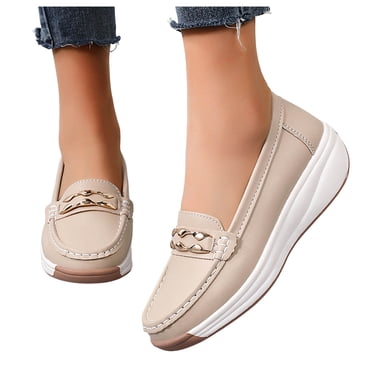 Mocassins Orthopédiques pour Femmes, Style Bureau Décontracté, Plateforme, Chaussures Épaisses, Confort, à Enfiler, Travail, Compensés, Talons Moyens