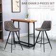 thumbnail image 4 of HOMCOM Tabourets de Bar Hauteur Bar Ensemble de 2, Chaises de Bar en Tissu Microfibre, 4 of 10