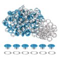 thumbnail image 1 of Unique Bargains 100PCS Grommets Eyelets 3/10 Inch (8mm) ID Hole Metal Self Backing Eyelet with Washers for Leather Blue, 1 of 7