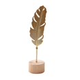 thumbnail image 2 of Desktop Decor Leaf Decor Metal Golden Leaf Ornaments And Base Modern Simple Gold Leaf Table Sculpture For Living Room Bedroom Bookshelf Desktop Decoratio, 2 of 4