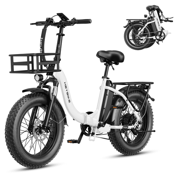 Heybike Ranger 2.0 Vélo Électrique pour Adultes, Moteur de Pointe 1400W Vélo Électrique Pliable avec Batterie Amovible 48V 600Wh, Vélo Électrique Tout-Terrain à Pneus Larges 20 Pouces avec Suspension avant, UL 2849