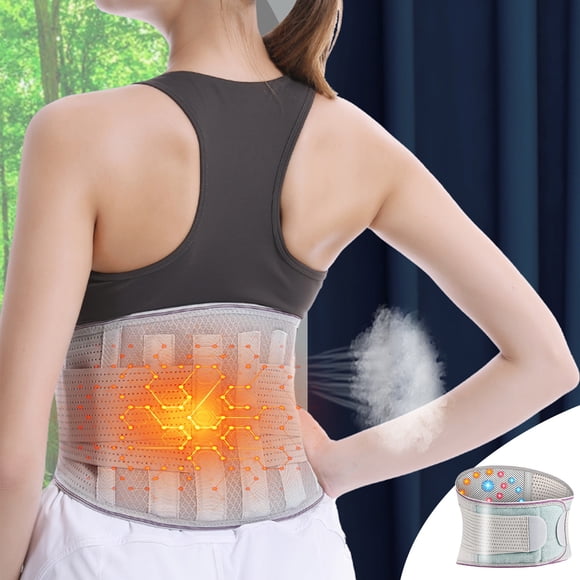 Self-heating Magnetic Back Brace Belt, Removable Adjustable Lumbar Support Belt, Thermal Waist Strap Pain Relief for Men Women Office Work Exercise