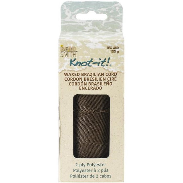 Beadsmith PLY04-BRN 144 m Corde en Poly Ciré, Brun