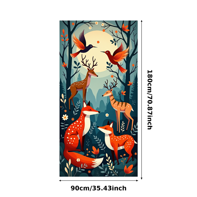 Forest Themed Animal Patterned Backdrop Banner Party Decorations Background for Children Parties Family Gatherings Photography Props Outdoor Events Festival Celebrations