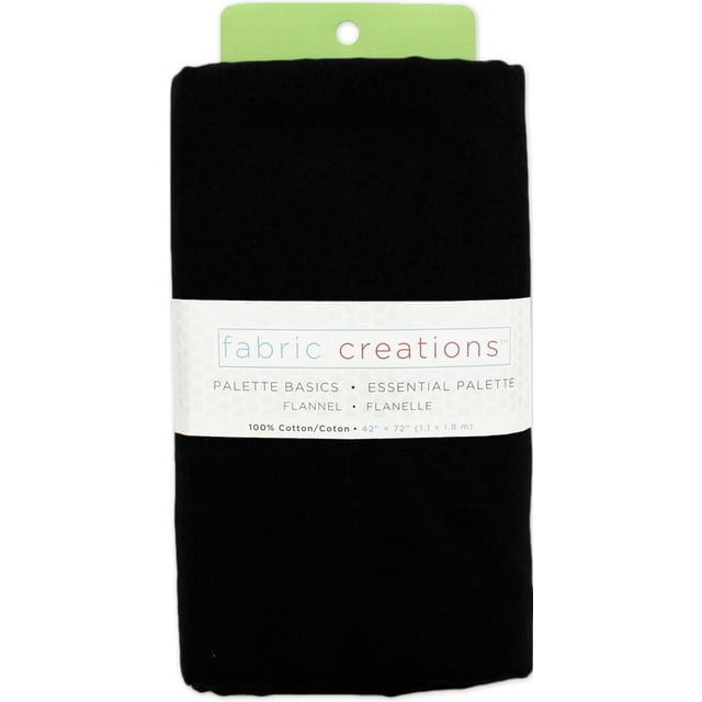 FABRIC CREATIONS flanelle 100 % coton tissu prédécoupé, noir