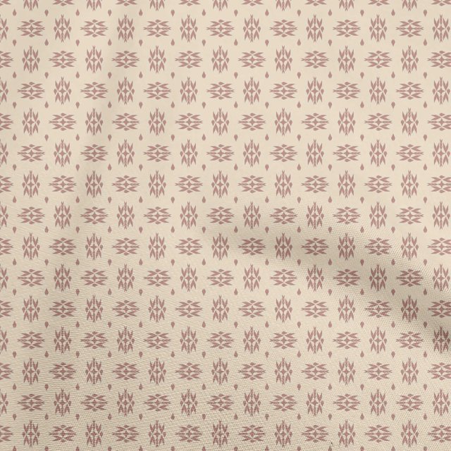 oneOone Cotton Silk Light Beige Fabric Geometric Craft Projects Decor Fabric Printed By The Yard 42 Inch Wide