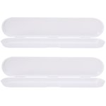 2pcs Thermometer Box Small Plastic Temperature Measurement Tool Box Digital Thermometer Storage Box (14.5x3x1.5cm)