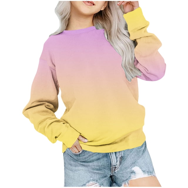 Yuyuzo Chandails à Manches Longues pour Filles, Col Rond, Ample, Décontracté, Confortable, à Blocs de Couleur, Automne