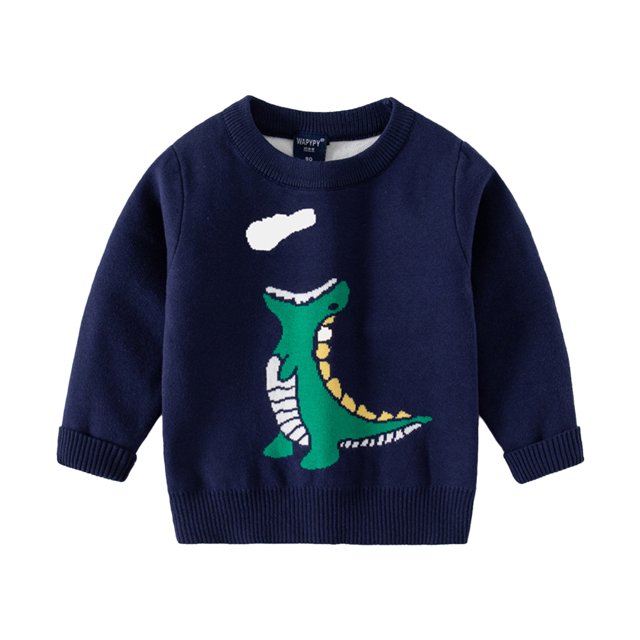 QUDDERR Chandail à Manches Longues pour Garçons Bébé Automne Hiver Motif Dessin Animé Col Rond 2-7 Ans