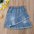 thumbnail image 3 of Fortune Jupe Plissée pour Tout-Petite Fille Jupe Mini à Volants Jupe en Denim Taille Haute, 3 of 7