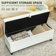 thumbnail image 4 of HOMCOM Storage Ottoman Bench, 47 Inches Linen Storage Chest, Cream White, 4 of 10
