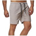 thumbnail image 1 of cllios Mens Shorts Solid Elastic Waist Mid Waist Loose Pockets Drawstring Short Pants, 1 of 4