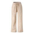 thumbnail image 4 of Pantalon Grand en Coton et Lin pour Femmes, Habillé Décontracté, Couleur Unie, Taille Haute, Pantalon de Détente, Pantalon Capri d'Entraînement pour Femmes, 4 of 6