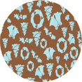 thumbnail image 1 of Ahgly Tapis Rond Lavable en Machine Intérieur Transitionnel Acajou Brun, 4 Pieds Rond, 1 of 7
