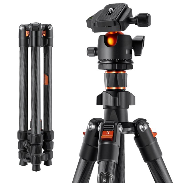 Trépied de Caméra Portable K&F CONCEPT en Fibre de Carbone 162 Cm/63,78 Max.