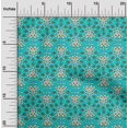 thumbnail image 1 of oneOone Silk Tabby Fabric Leaves & Floral Block Printed Craft Fabric BTY 42 Inch Wide, 1 of 4