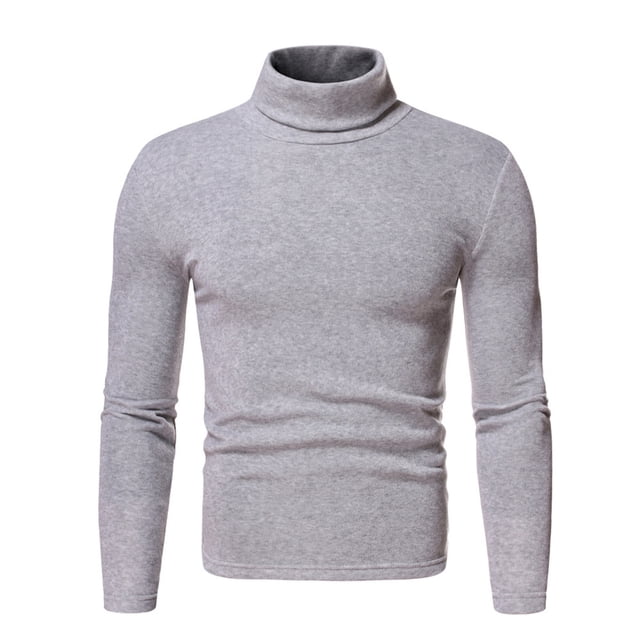 RKSTN T-Shirts à Manches Longues pour Hommes Col Roulé Hauts Unis Automne Hiver Doux Extensible Blouse de Base Hauts
