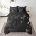 thumbnail image 2 of YST 7 Piece Gray White Abstract Plaid Bed in a Bag, King, 100% Polyester Microfiber, 2 of 5